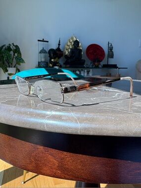 FENDI F769R Vintage 80s 90s Silver Rectangle Eyeglasses Reading Italy Made READ